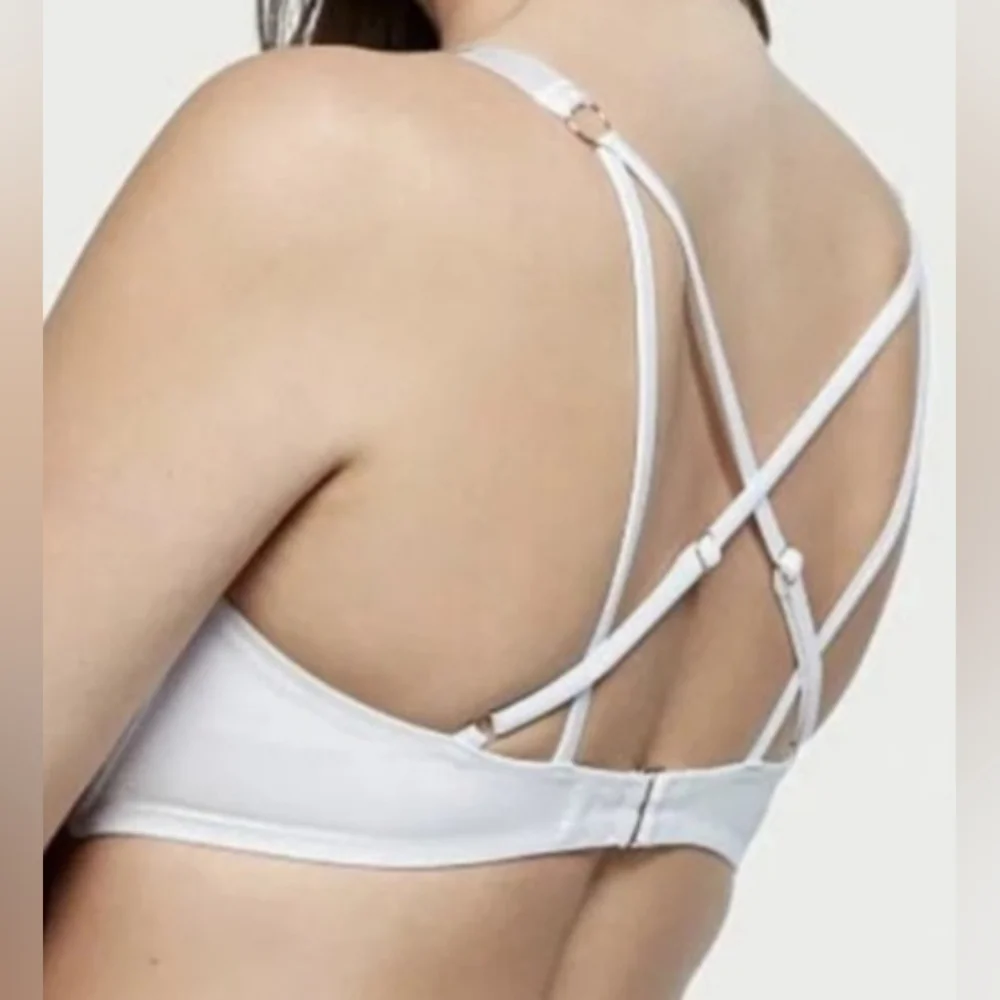 34DD 36D 38DD VS Swim Shine Strap Bombshell PushUp Bikini Top White